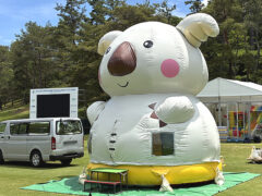 プロゴルフ大会のキッズスペースにふわふわ遊具設置のご依頼をいただきました!in滋賀県日野町